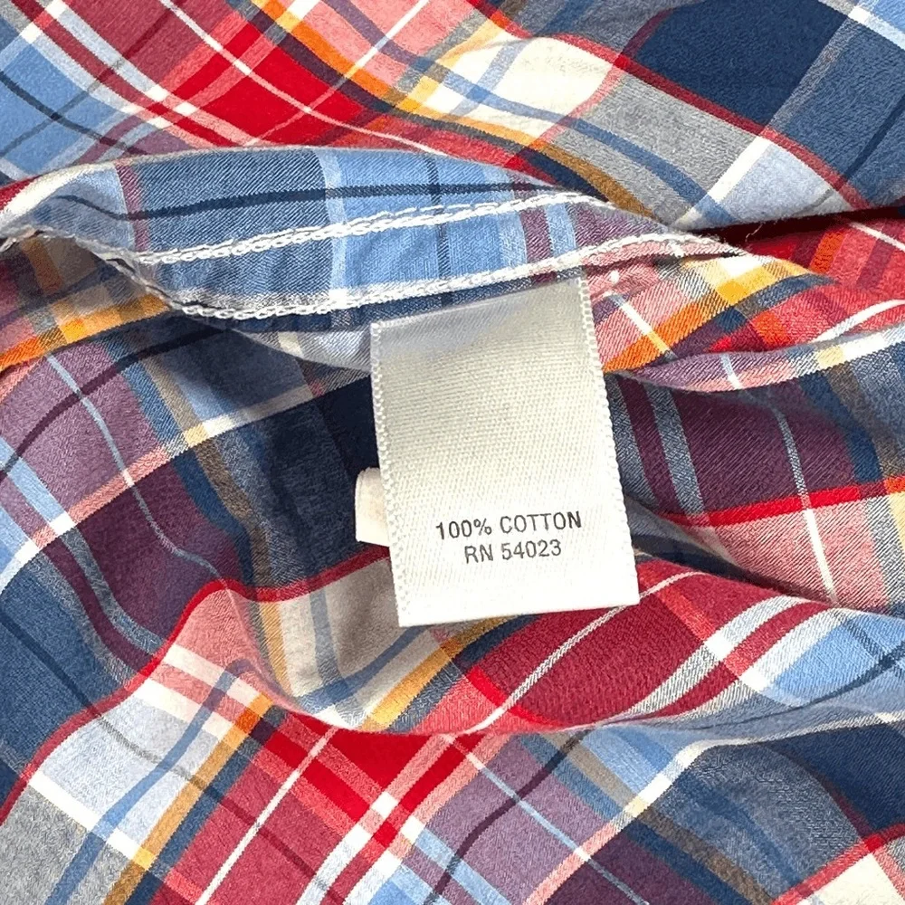 Banana Republic Shirt Mens Small S Blue Plaid Slim Fit Long Sleeve Button‎ Down